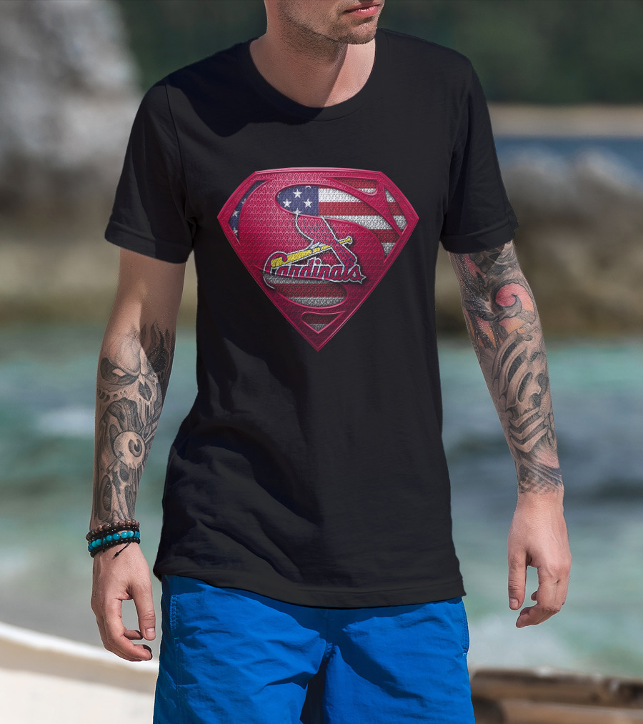 Cardinals Shield American Flag St. Louis Spm T-Shirt