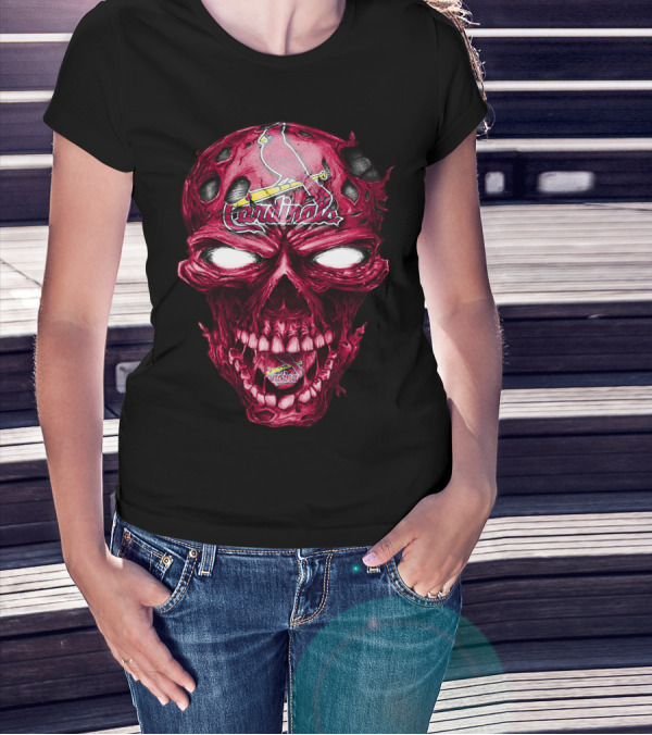 St. Louis Cardinals Skull T-Shirt