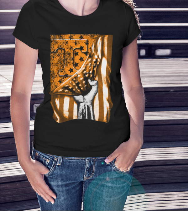 Tennessee Volunteers Flag Grunge Stars Stripes Fist Orange T T-Shirt