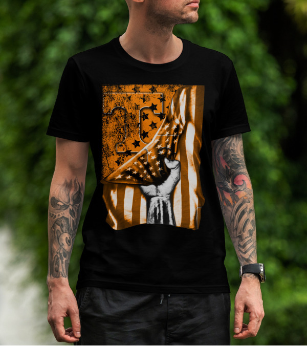 Tennessee Volunteers Flag Grunge Stars Stripes Fist Orange T T-Shirt