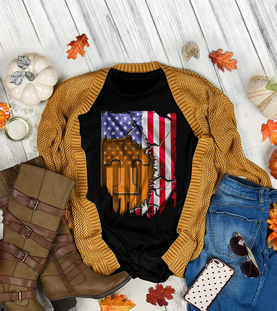 American Flag Tennessee Volunteers T T-Shirt