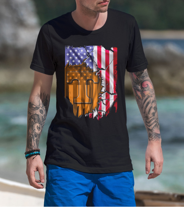 American Flag Tennessee Volunteers T T-Shirt