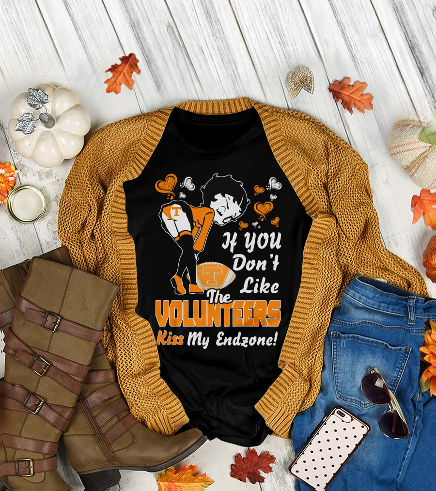Betty Boop If You Don't Like The Volunteers Kiss My Endzone T-Shirt