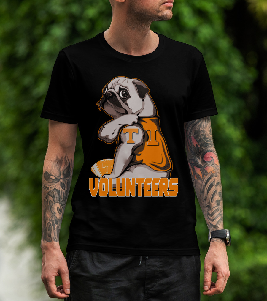 Pug T Volunteers Football T-Shirt