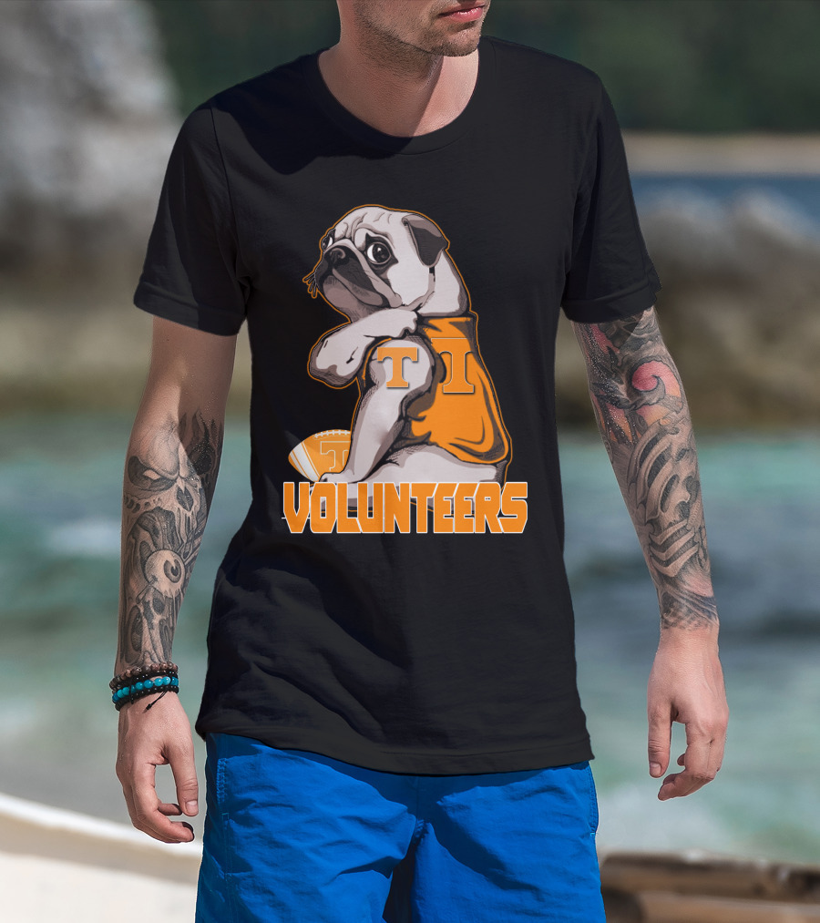 Pug T Volunteers Football T-Shirt