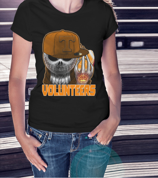 Jackskull Halloween Tennessee Volunteers Football T-Shirt