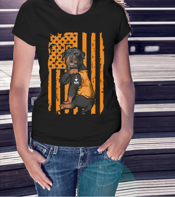 Rottweiler I Love Mom Tennessee Volunteers T-Shirt
