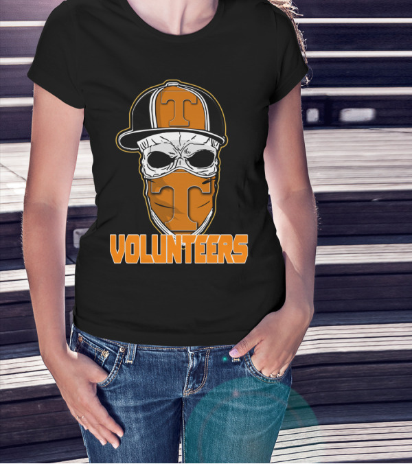Skull With Hat Tennessee Volunteers Logo Bandana T-Shirt