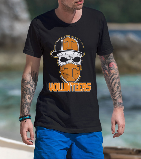 Skull With Hat Tennessee Volunteers Logo Bandana T-Shirt