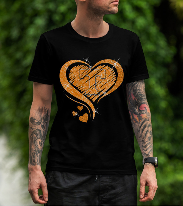 Heart Diamond Glitter Tennessee Volunteers T-Shirt