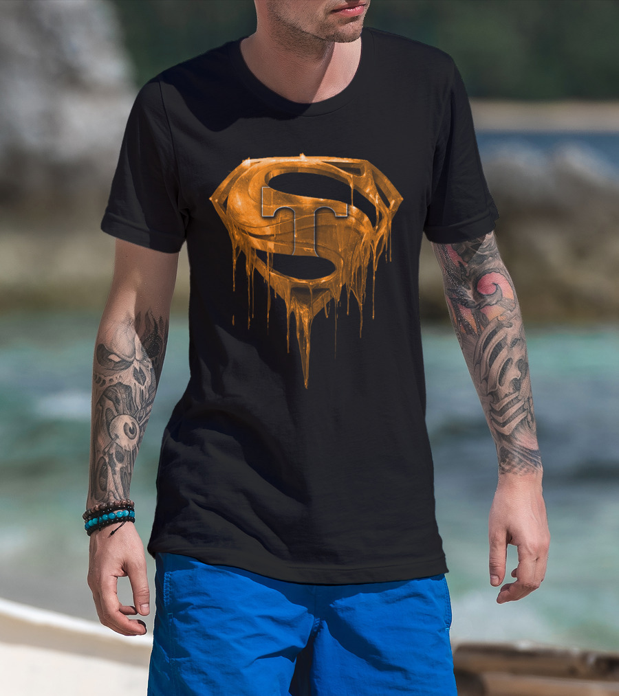 Superman Tennessee Volunteers Dripping Orange T-Shirt