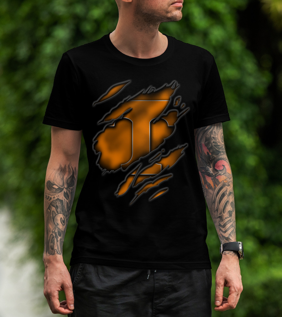 Torn Tennessee Volunteers Logo Claw Marks T-Shirt