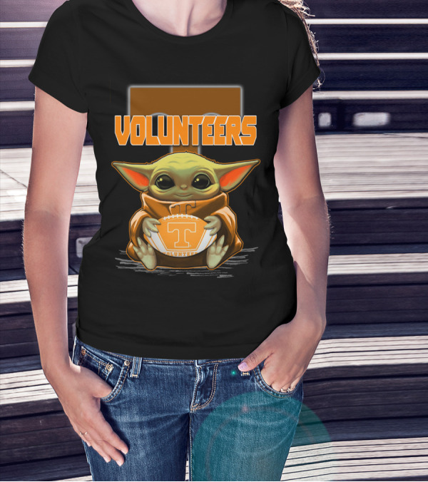 Baby Yoda Tennessee Volunteers Football T-Shirt
