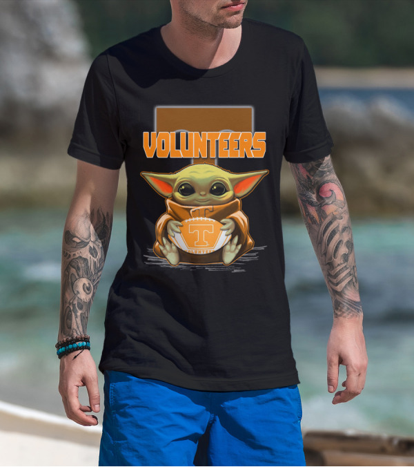 Baby Yoda Tennessee Volunteers Football T-Shirt