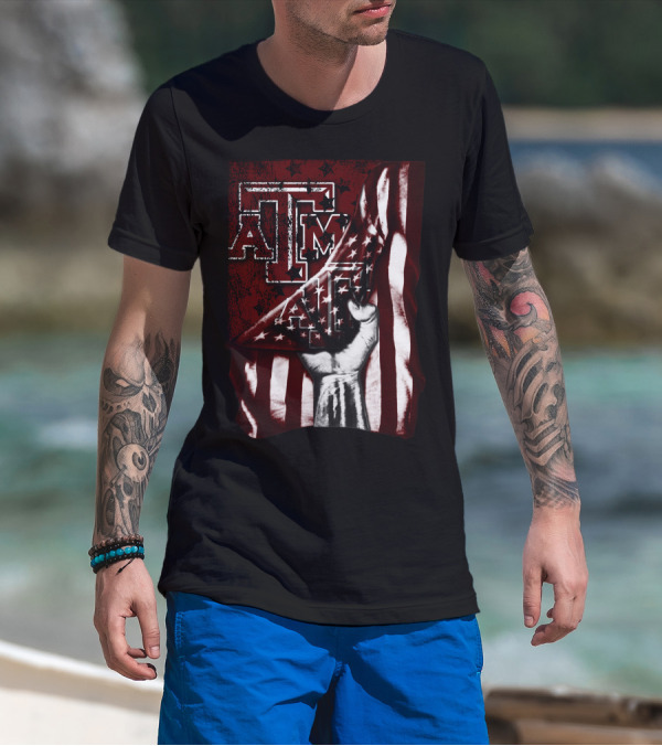 Texas A&M Aggies American Flag T-Shirt