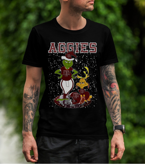Aggies Grinchxmas Texas A&M Football Holiday T-Shirt