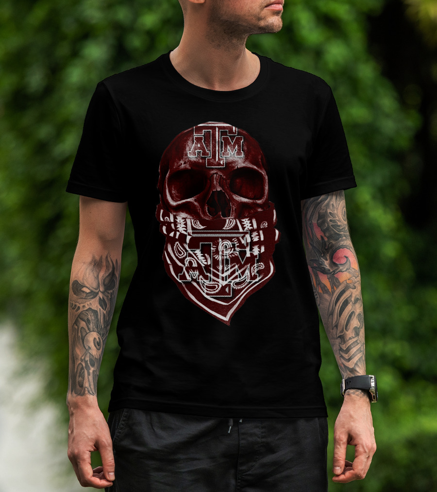 Texas A&M Aggies Skull Bandana T-Shirt