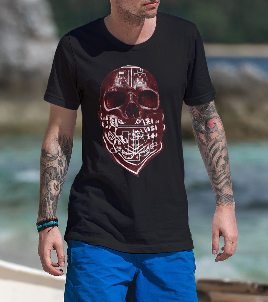 Texas A&M Aggies Skull Bandana T-Shirt