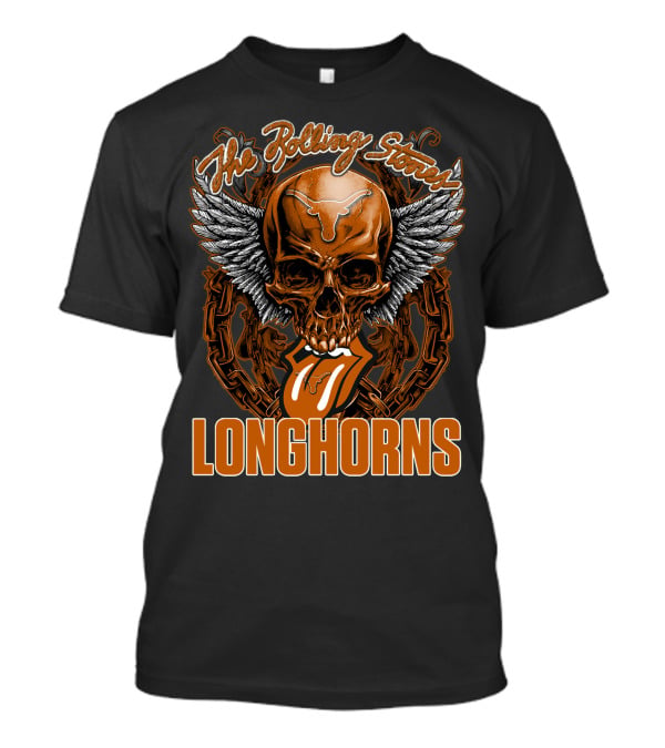 The Rolling Stones Texas Longhorns Skull Winged Tongue T-Shirt