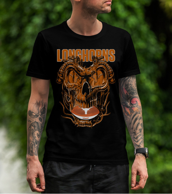 Longhorns Dragonskull Texas Football Fusion T-Shirt