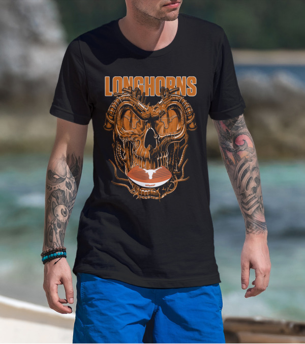 Longhorns Dragonskull Texas Football Fusion T-Shirt