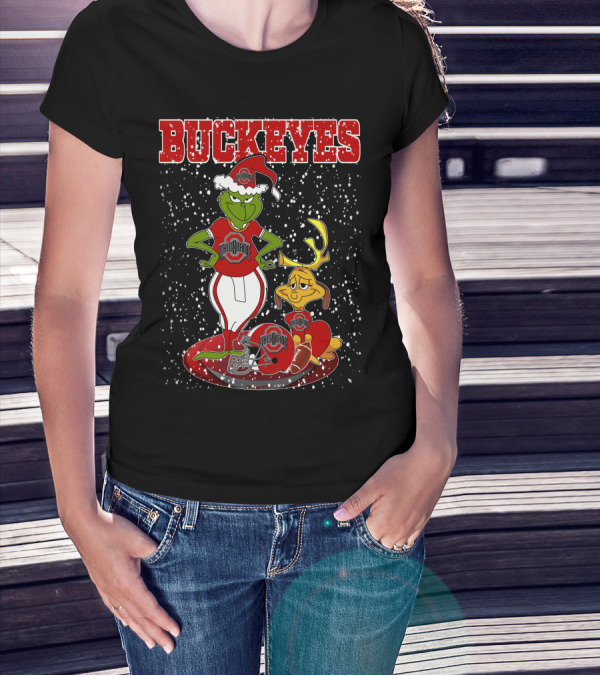 Buckeyes Grinch Ohio State Christmas Athletes T-Shirt