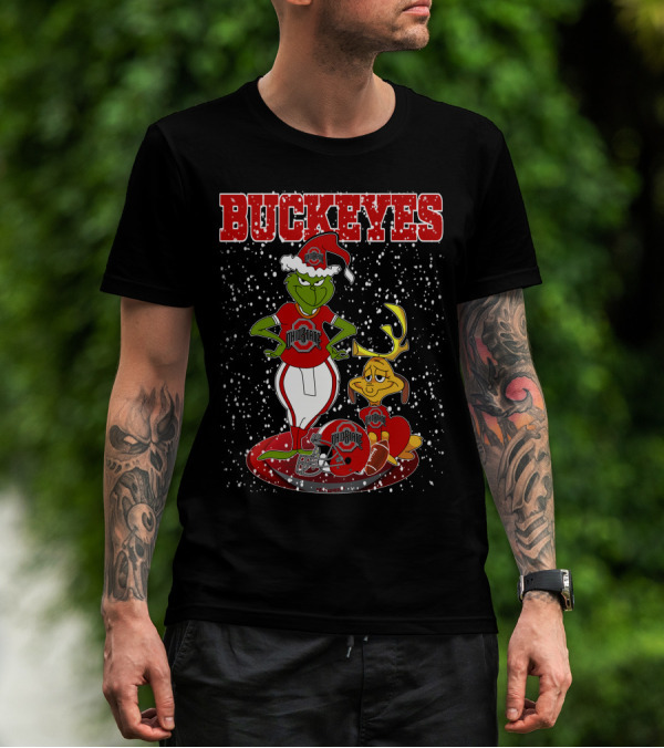 Buckeyes Grinch Ohio State Christmas Athletes T-Shirt