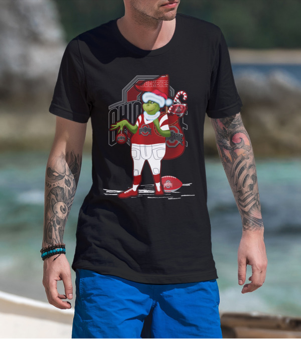 Grinch Christmas Ohio State Buckeyes Holiday Football Fan Gear T-Shirt