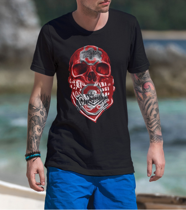Ohio State Buckeyes Skull With Bandana T-Shirt