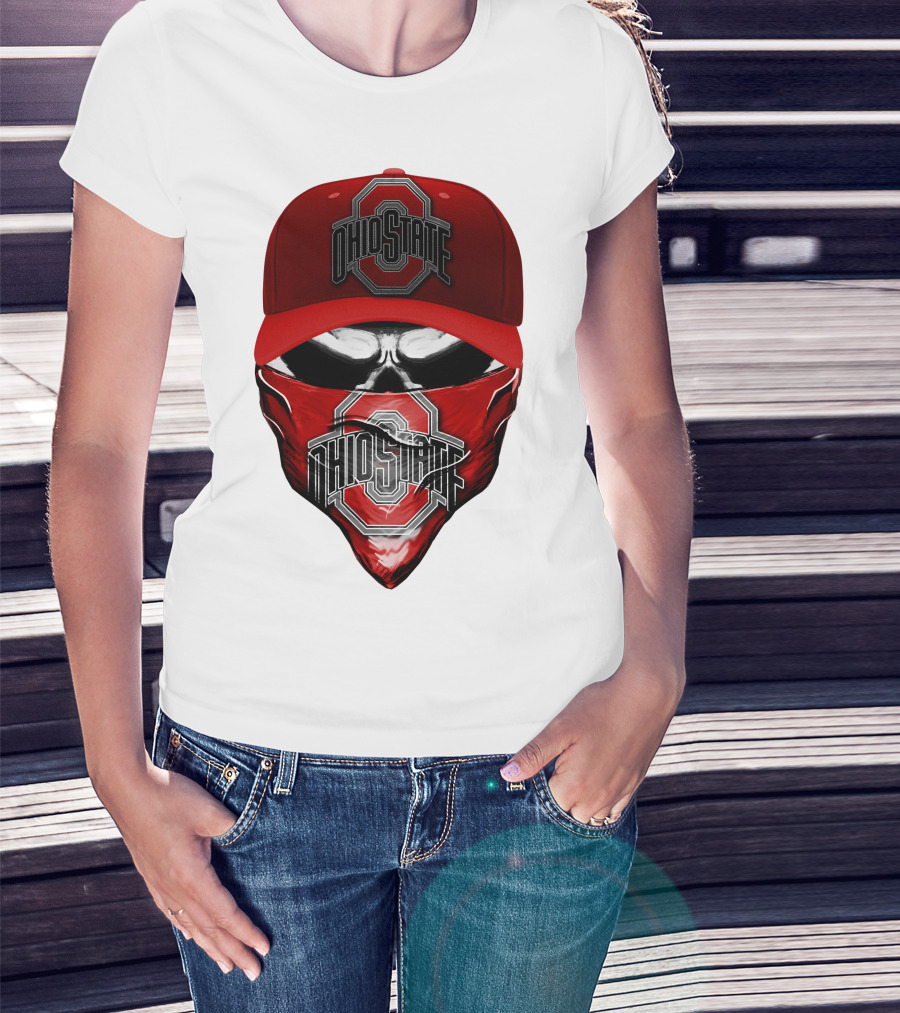 Ohio State Buckeyes Skull Bandana Hat T-Shirt
