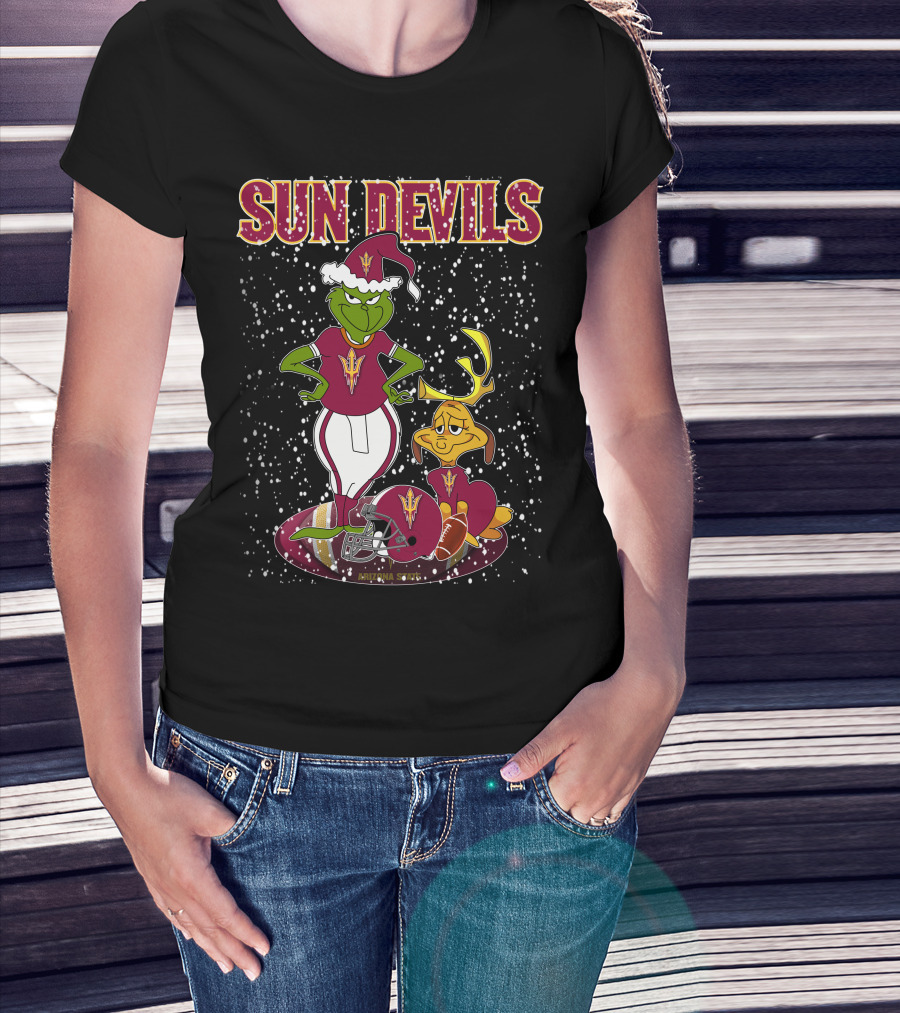 Grinch Sun Devils Holiday Football Arizona State University T-Shirt