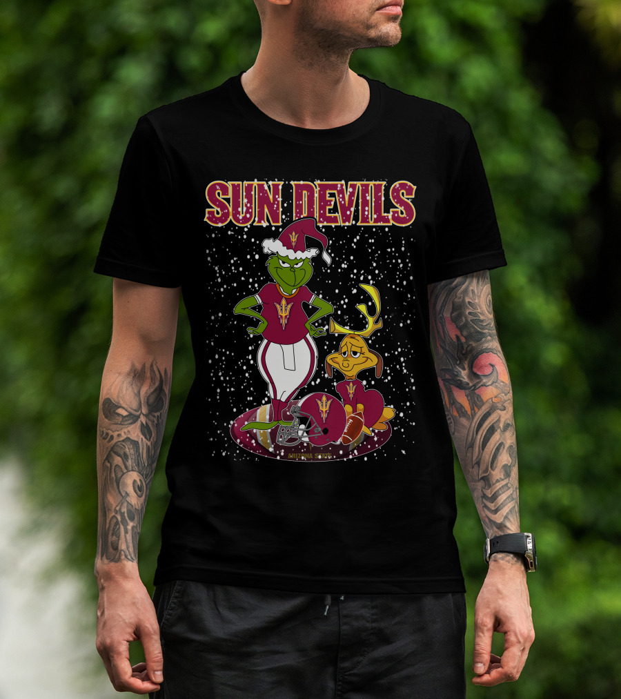 Grinch Sun Devils Holiday Football Arizona State University T-Shirt