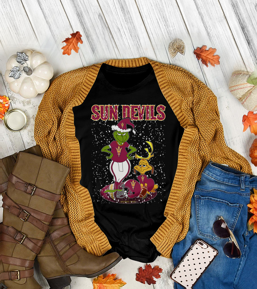 Grinch Sun Devils Holiday Football Arizona State University T-Shirt