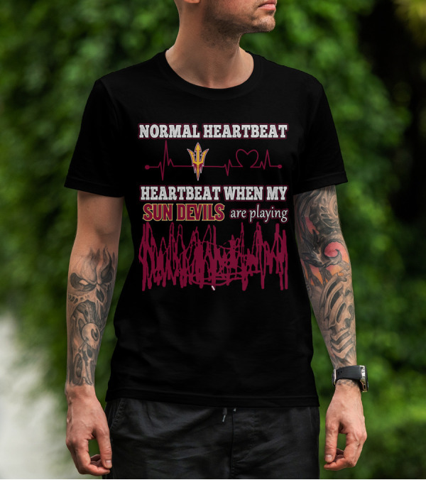 NORMAL HEARTBEAT HEARTBEAT WHEN MY SUN DEVILS ARE PLAYING T-Shirt