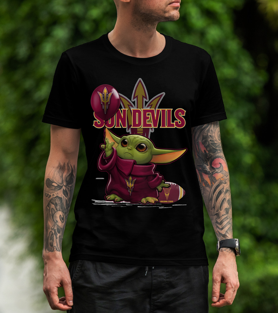 Yoda Arizona State Sun Devils Balloon And Football T-Shirt