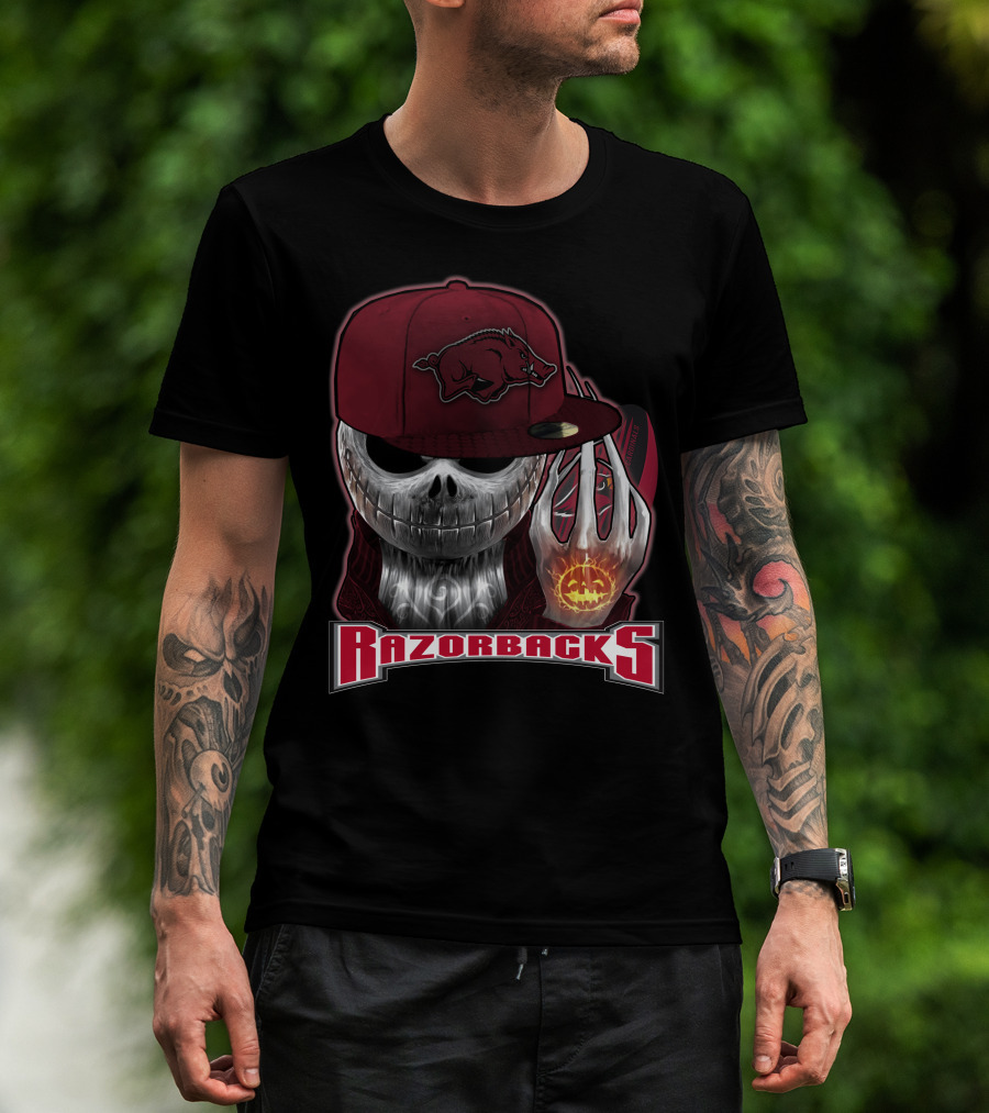 Jackskull Razorbacks Halloween Arkansas T-Shirt