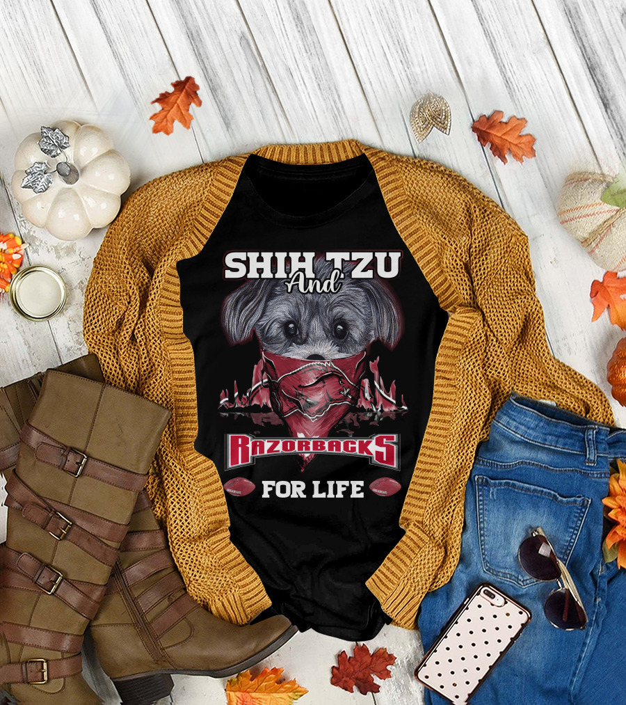 Shih Tzu and Razorbacks For Life T-Shirt