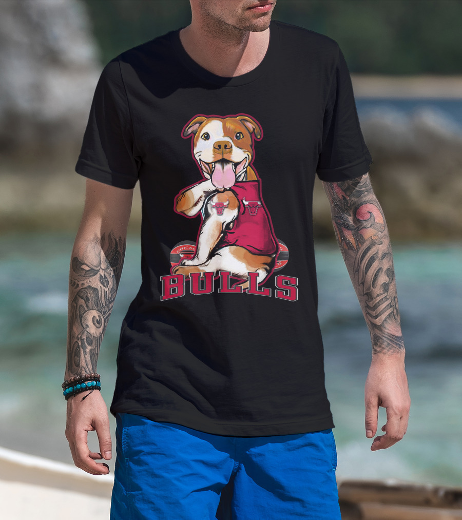 Pittbull Chicago Bulls Basketball Mascot T-Shirt