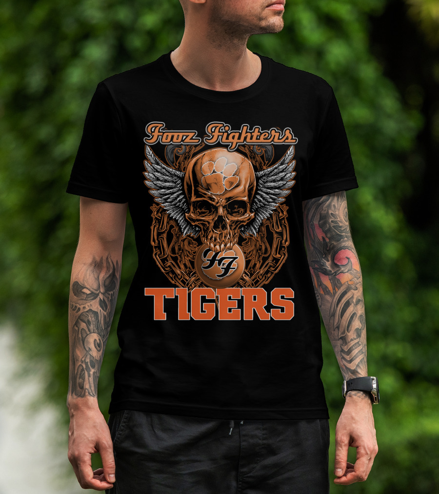 Fooz Fighters Skull Tigers Clemson T-Shirt