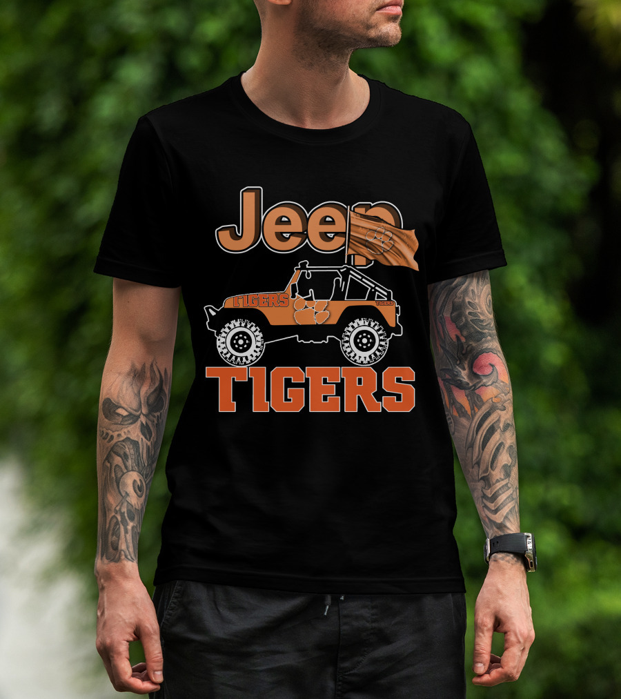 Jeep Clemson Tigers Flag Vehicle T-Shirt