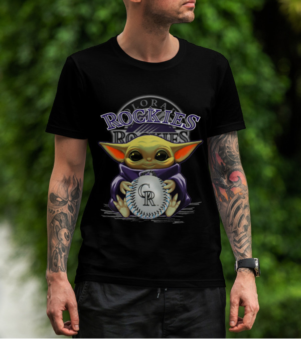 Colorado Rockies Yoda With Baseball T-Shirt