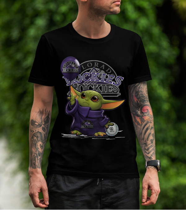 Yoda Colorado Rockies MLB Baseball T-Shirt