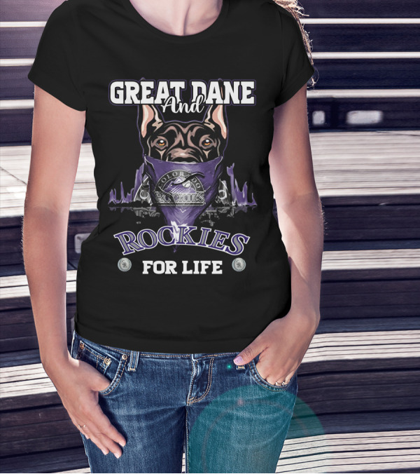 Great Dane And Colorado Rockies For Life T-Shirt