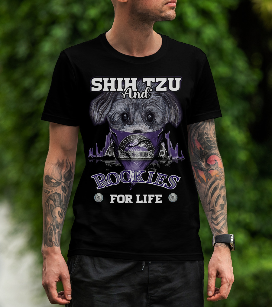 Shih Tzu And Colorado Rockies For Life T-Shirt