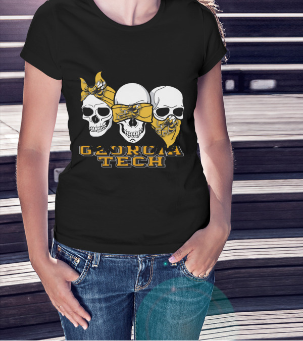 3 Skull Yellow Jackets Georgia Tech T-Shirt