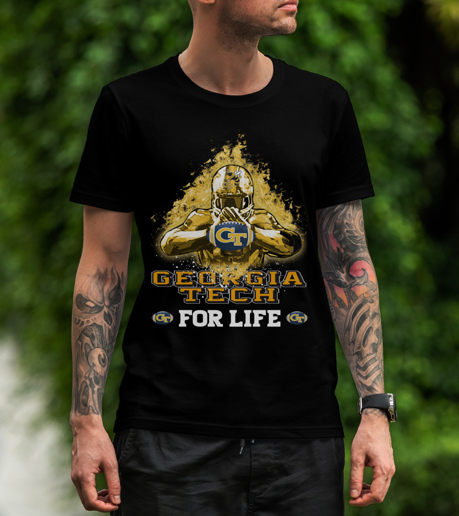 Georgia Tech GT Yellow Jackets Football Helmet For Life T-Shirt