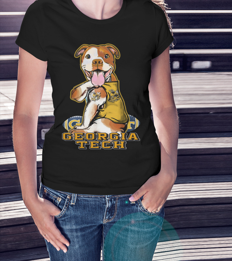 Georgia Tech Yellow Jackets Pitbull With Jacket T-Shirt