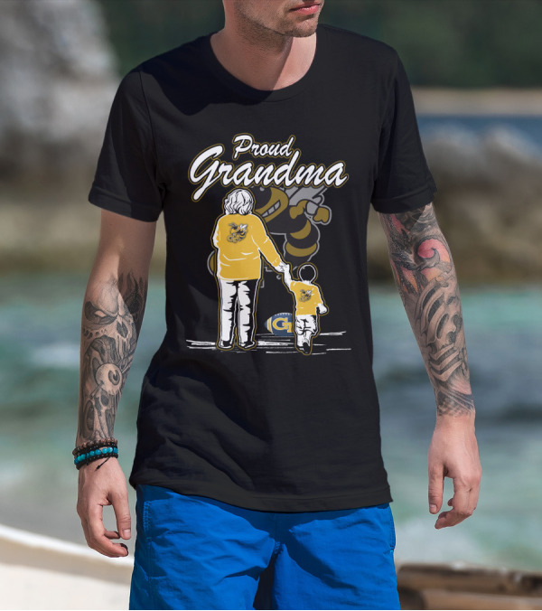 Proud Grandma Georgia Tech Yellow Jackets Buzz Football T-Shirt