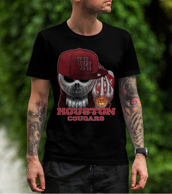 Houston Cougars Jackskull Halloween Spirit T-Shirt