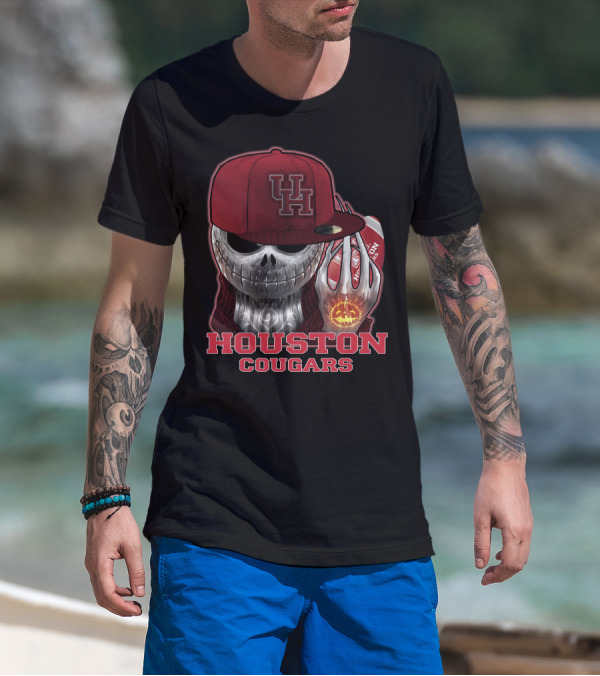 Houston Cougars Jackskull Halloween Spirit T-Shirt